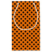ブラックオレンジ水玉模様パターン小抱き枕 スモールペーパーバッグ (裏面)