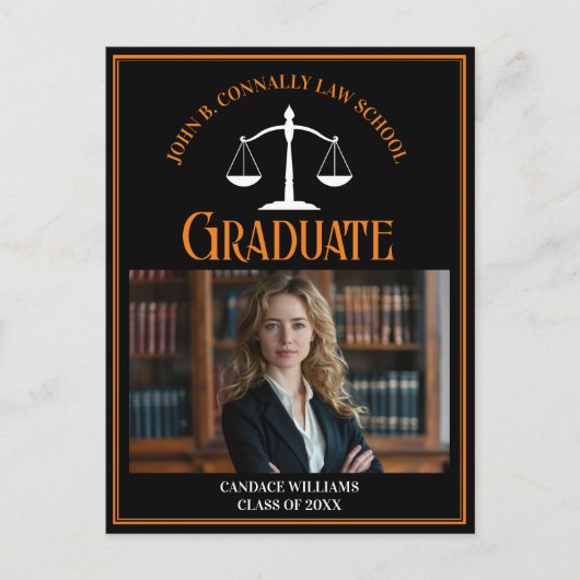 ブラックオレンジ法律学校卒業写真 案内ポストカード (正面)