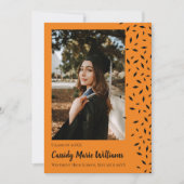 ブラックオレンジ紙吹雪卒業発表 招待状 (正面)