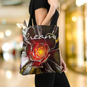 ブラックオレンジ色のサボテン写真の夢の脚本はっきりした トートバッグ