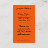 ブラックオレンジ色のダマスコ名刺 名刺 (裏面)