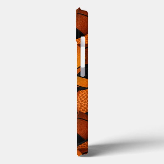 ブラックオレンジ色のチームカラーバスケットボールスポーツパターン Case-Mate iPhoneケース (裏面 / 左)
