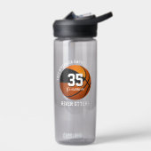 ブラックオレンジ色のバスケットボールチームは女の子の男の子をカラー ウォーターボトル (左面)