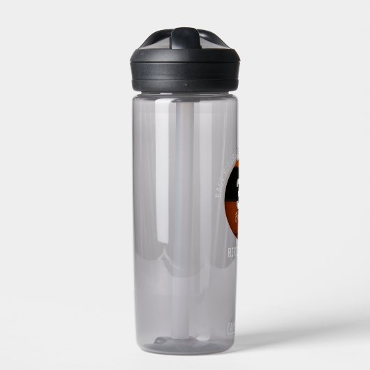 ブラックオレンジ色のバスケットボールチームは女の子の男の子をカラー ウォーターボトル (正面)