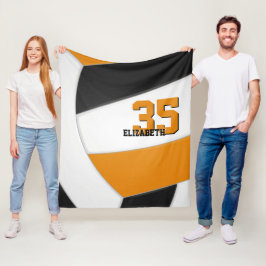 ブラックオレンジ色のバレーボールキッズスポーツルームの装飾 フリースブランケット