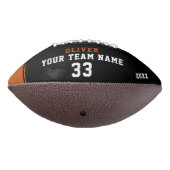 ブラックオレンジ色のプレイヤー名番号チームフォト アメリカンフットボール (回転270)