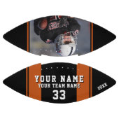 ブラックオレンジ色のプレイヤー名番号チームフォト アメリカンフットボール (パネル)