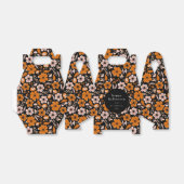 ブラックオレンジ色の花きのこハロウィンカスタム フェイバーボックス (折り畳みなし)