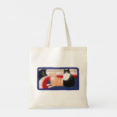 ブラックオレンジ虎猫ジンジャータキシードおもしろい猫好き トートバッグ (裏面)