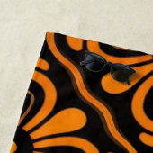 ブラックオレンジ魔法パターンビーチタオル ビーチタオル (インサイチュ)