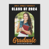 ブラックオレンジ2024卒業フォトアーチ磁石 (正面)