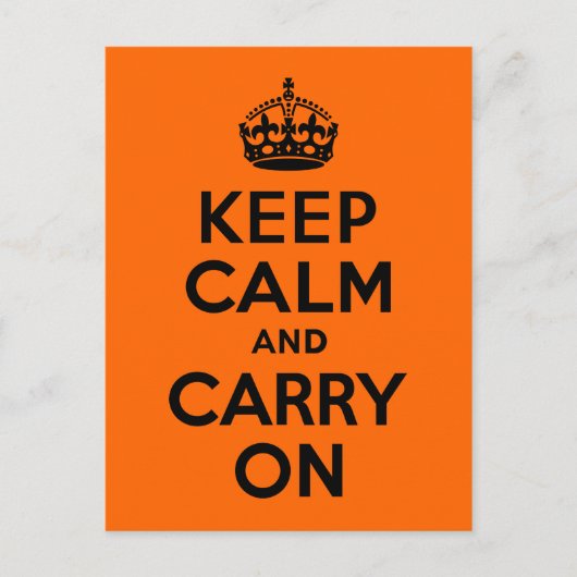 ブラックオレンジKeep Calm and Carry On ポストカード (正面)