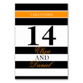 ブラックオレンストライプのジの結婚テーブル番号 テーブルナンバー (正面)