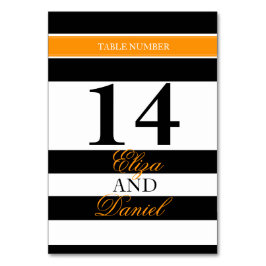 ブラックオレンストライプのジの結婚テーブル番号 テーブルナンバー