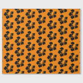 ブラックオンアンバーハイビスカス ラッピングペーパー (フラット)