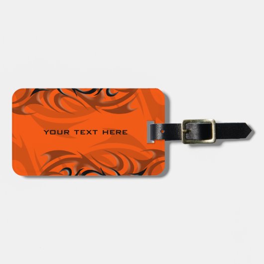 ブラックオンオレンジ「スモーク」荷物タグ ラゲッジタグ (正面横)
