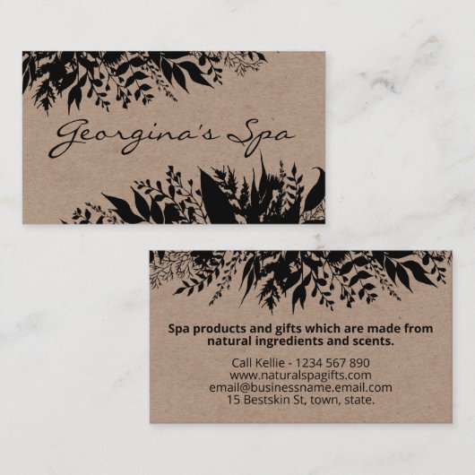 ブラックオンクラフト手作り風呂ソーク体バター石鹸 名刺 (正面/裏面)