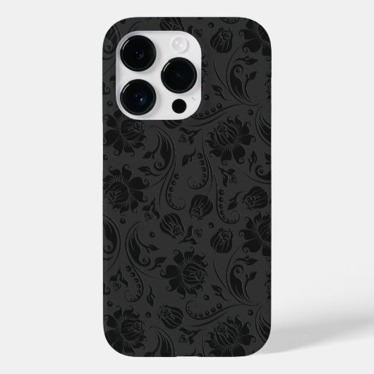 ブラックオンダークグレーヴィンテージフローラマスク2 Case-Mate iPhoneケース (裏面)