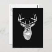 ブラックオントップのクラシックホワイトテイル鹿 ポストカード (正面/裏面)