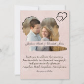 ブラックオンバラ花嫁と花婿シェイプフォト結婚ズ 招待状 (正面)