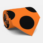 ブラックオンパンプキンジャイアントサイズ水玉模様ネックタイ ネクタイ (ロール)