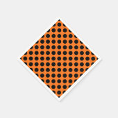 ブラックオンパンプキンラージサイズ水玉模様紙 スタンダードカクテルナプキン (角)