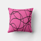 ブラックオンピンクリボンアート クッション (裏面)