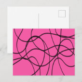 ブラックオンピンクリボンアート ポストカード (正面/裏面)