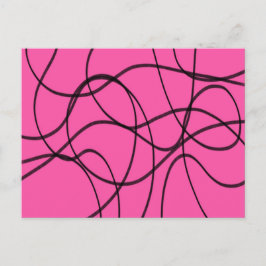ブラックオンピンクリボンアート ポストカード
