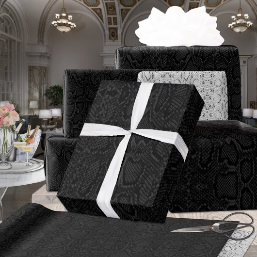 ブラックオンブラックアナコンダスネケスキン ラッピングペーパー