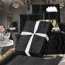 ブラックオンブラックエキゾチックなボア収縮カタネクスキン ラッピングペーパー