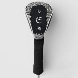 ブラックオンブラックパーソナライズされた ゴルフヘッドカバー