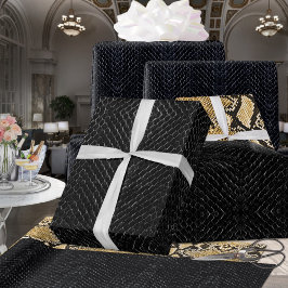 ブラックオンブラックビパーエキゾチックなヘビ革 ラッピングペーパー