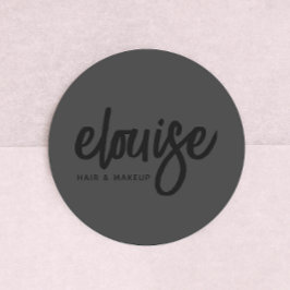 ブラックオンブラックブラシモダンスクリプト美しい事業 ラウンドシール