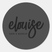 ブラックオンブラックブラシモダンスクリプト美しい事業 ラウンドシール (正面)