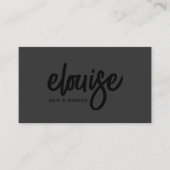 ブラックオンブラックブラシモダンスクリプト美しい事業 名刺 (正面)