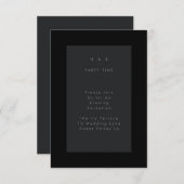ブラックオンブラックモダンミニマルシンプル結婚 エンクロージャーカード (正面/裏面)