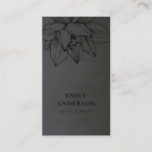 ブラックオンブラックロータスシンプル霊気スピリチュアルヒーラー 名刺 (正面)