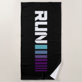 ブラックオンブレアクティ走ブルスポーツ ビーチタオル (正面)
