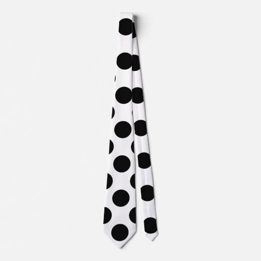 ブラックオンホワイトジャイアントサイズ水玉模様ネックタイ ネクタイ (正面)