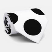 ブラックオンホワイトジャイアントサイズ水玉模様ネックタイ ネクタイ (ロール)