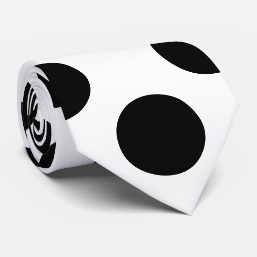 ブラックオンホワイトジャイアントサイズ水玉模様ネックタイ ネクタイ (ロール)