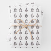 ブラックオンホワイトツリーラッピング紙 ラッピングペーパーシート (インサイチュ)