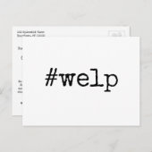 ブラックオンホワイトハッシュタグWelp延期結婚の ポストカード (正面/裏面)