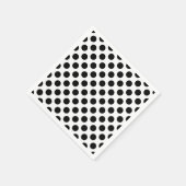 ブラックオンホワイトラージサイズ水玉模様紙 スタンダードカクテルナプキン (角)