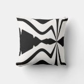 ブラックオンホワイトラージサウンドウェーブモザイクデザイン クッション (正面)