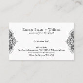 ブラックオンホワイトレースペイズリー 名刺 (裏面)