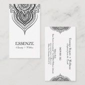 ブラックオンホワイトレースペイズリー 名刺 (正面/裏面)