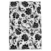 ブラックオンホワイトヴィンテージフローラマスク ミディアムペーパーバッグ (正面)