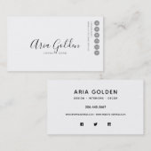 ブラックオンホワイトヴェリミニマルータイポグラフィロイヤリティ ロイヤリティカード (正面/裏面)